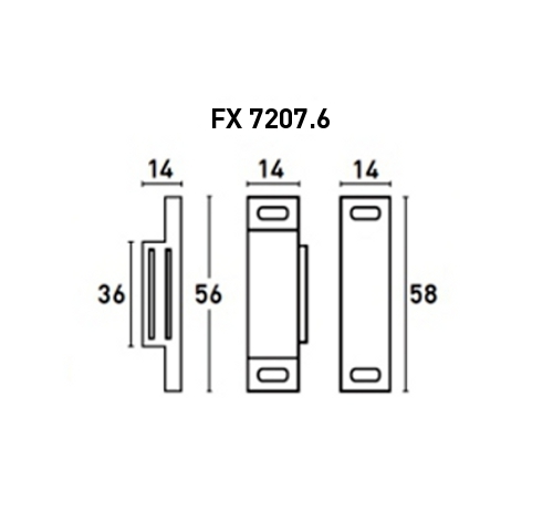 Fecho magn�tico para m�veis - CROMADO MATE